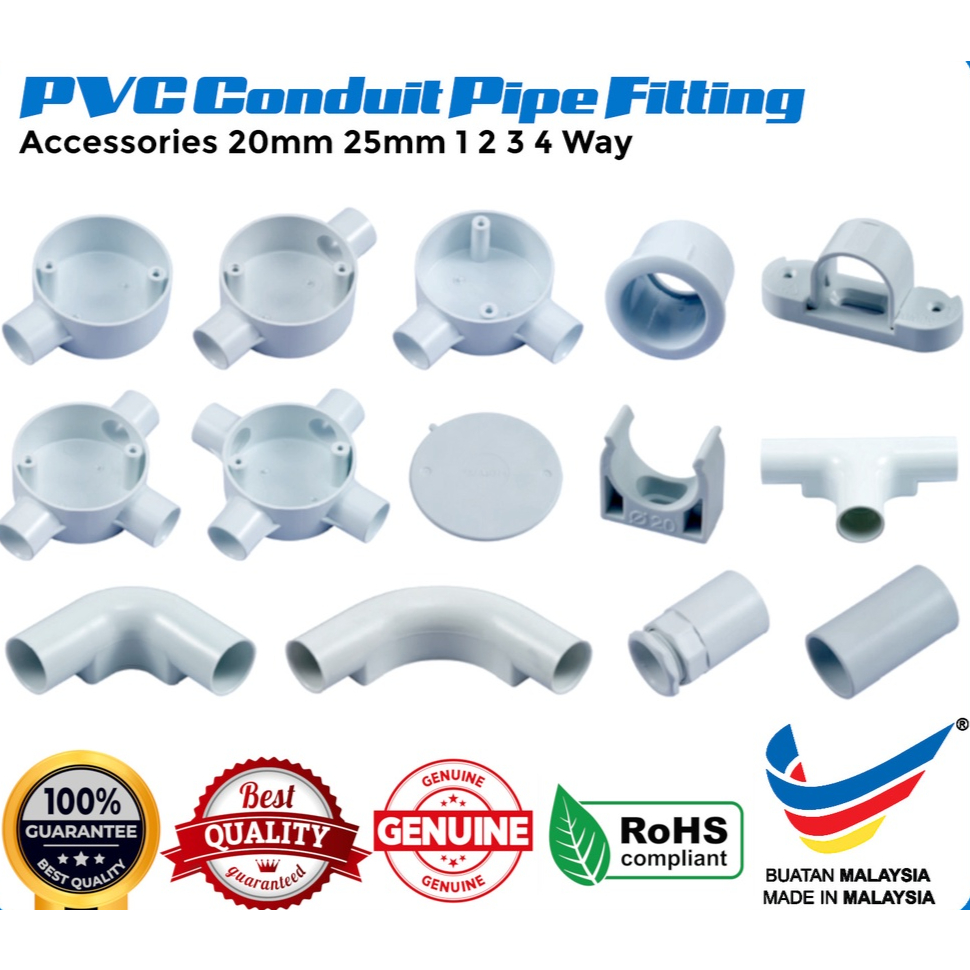 PVC Conduit Pipe Fitting Accessories 20mm 25mm 1 2 3 4 Way Box Tee ...