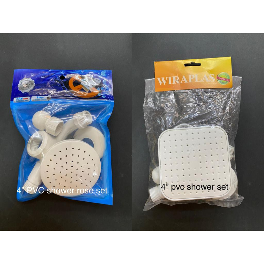 PVC SHOWER HEAD & ARM / KEPALA PLASTIK MANDI HUJAN / PVC RAIN SHOWER