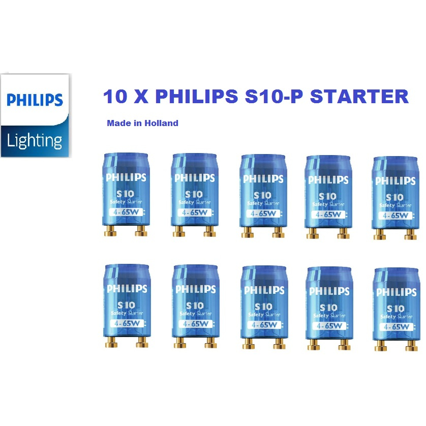 Starter Per Lampade Fluorescenti Philips S10 - 4-65W, 2 Pezzi, Ecologico - Foto 3