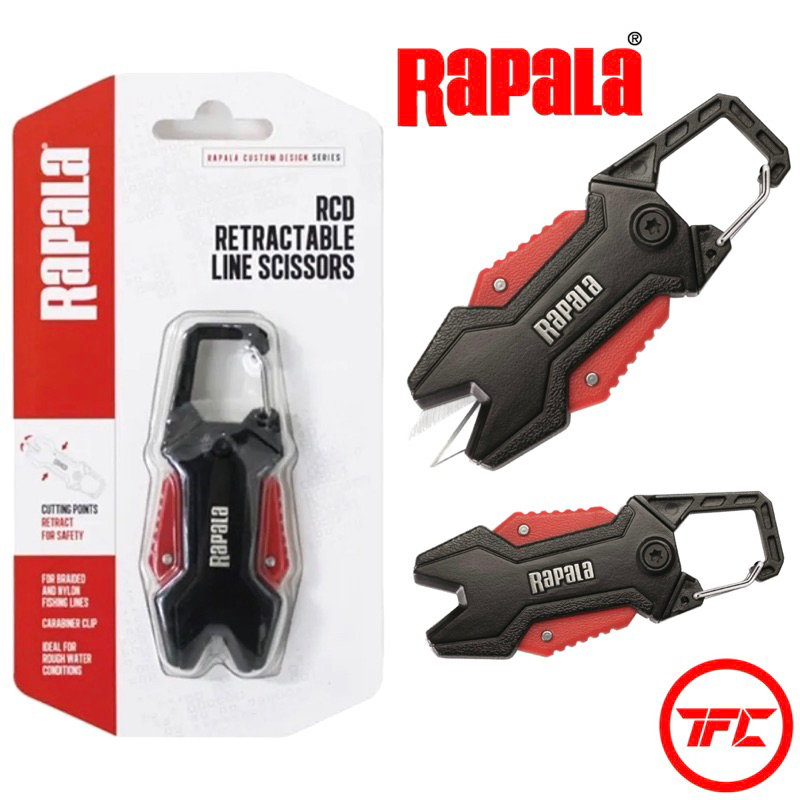 RAPALA RCD Retractable Line Scissors RCDRRLS Safety Carabiner Cutter Braid  Nylon Fishing