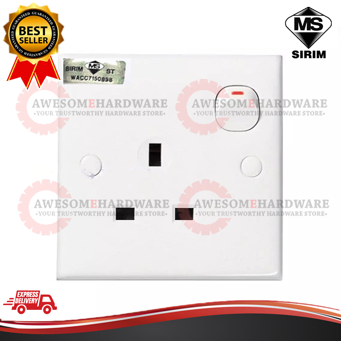 (SIRIM) 3"x3" 13A ELECTRIC SWITCH SOCKET OUTLET PLUG POINT Shopee