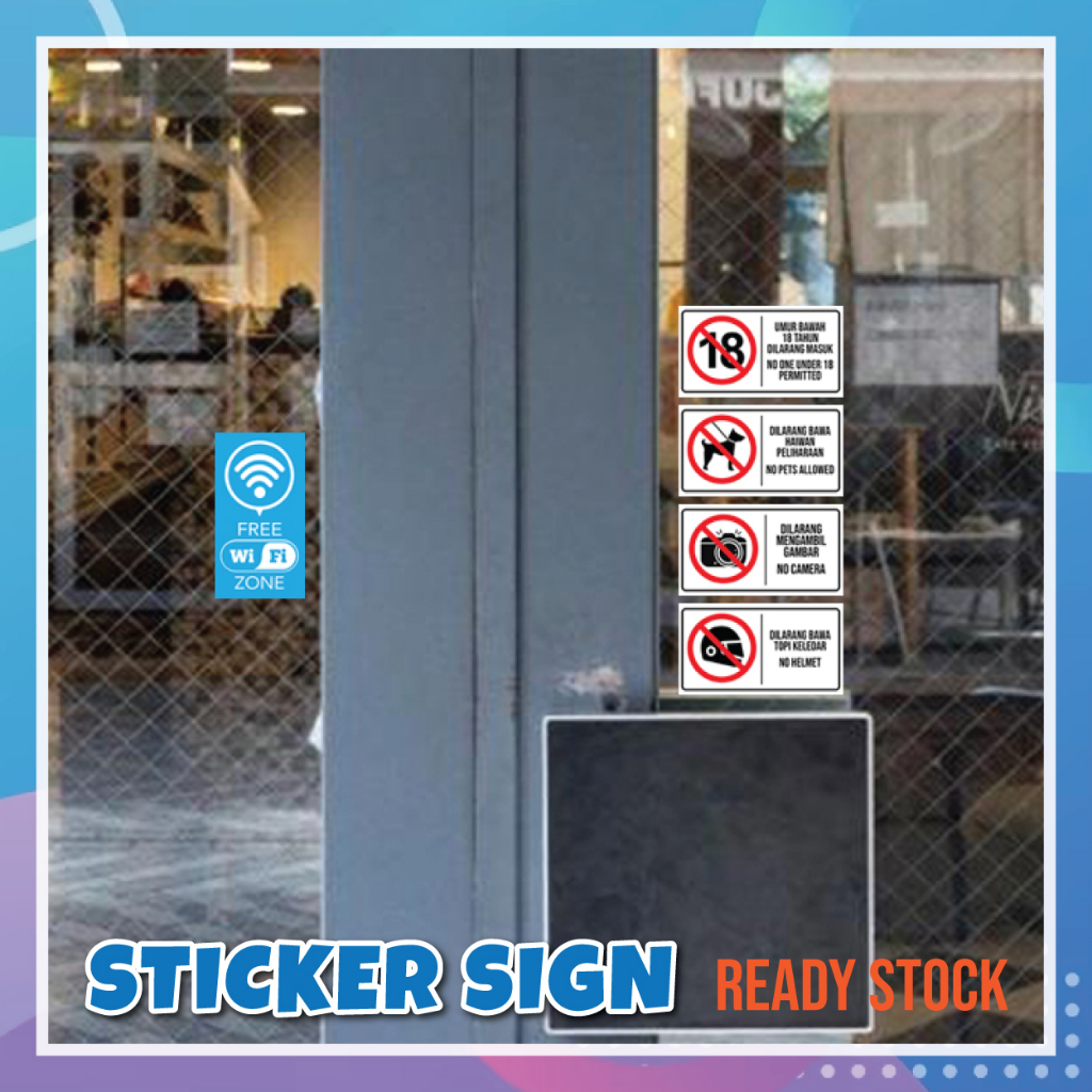 Sticker PVC No Smoking | Sticker Sign Larangan | Shopee Malaysia
