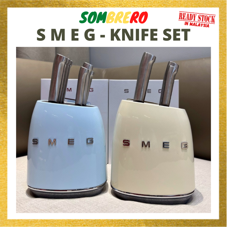 SMEG Italian Design 6 Piece Knife Set Stainless Steel Vegetables