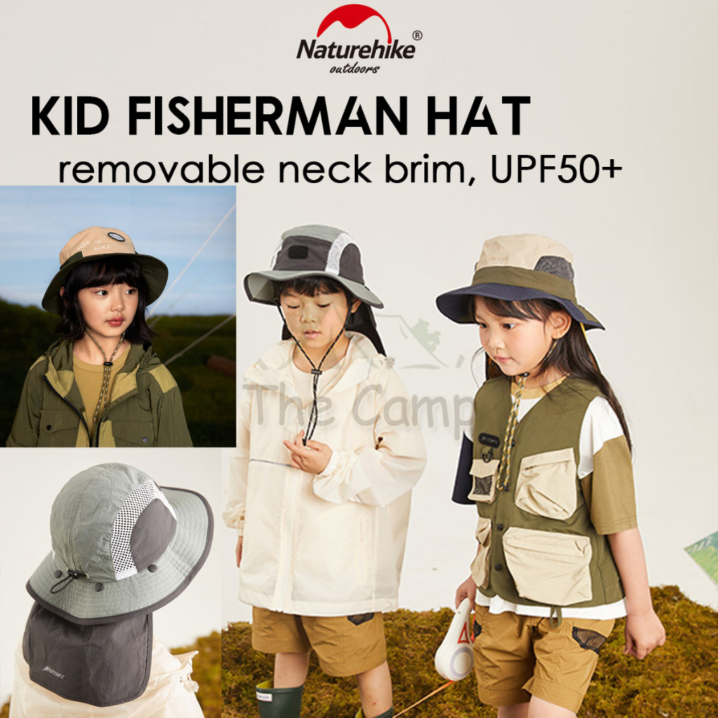 Naturehike Kid Fisherman Hat Boy Girl Children Child Camping Outdoors Neck  Folding Breathable Cap Hats MZ003 MZ011 MZ012