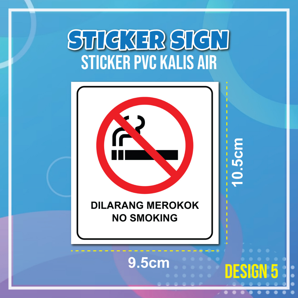 Sticker PVC No Smoking | Sticker Sign Larangan | Shopee Malaysia