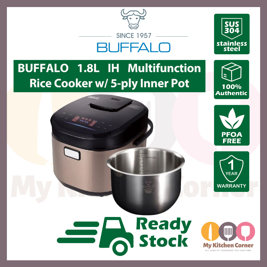 Buffalo IH Stainless Steel Inner Pot Smart Rice Cooker (10 cups)