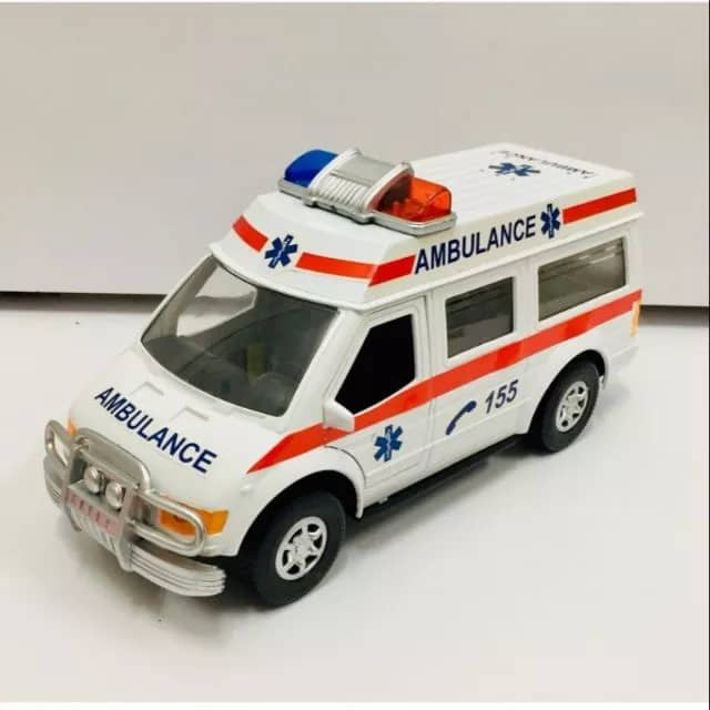 WHITE AMBULANCE RESQUE PULL BACK CAR NO BATTERY Shopee Malaysia