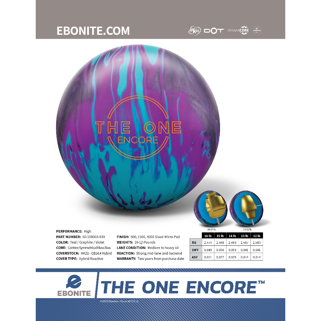 Bowling Ball EBONITE THE ONE ENCORE X X Pro Shop Shopee Malaysia