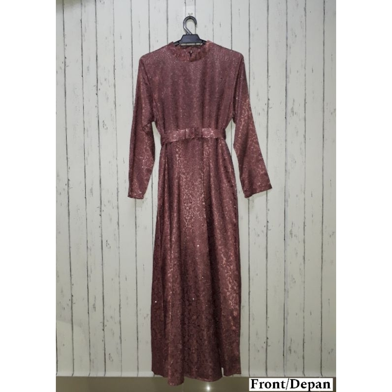 Long sleeve mid length glittery dress