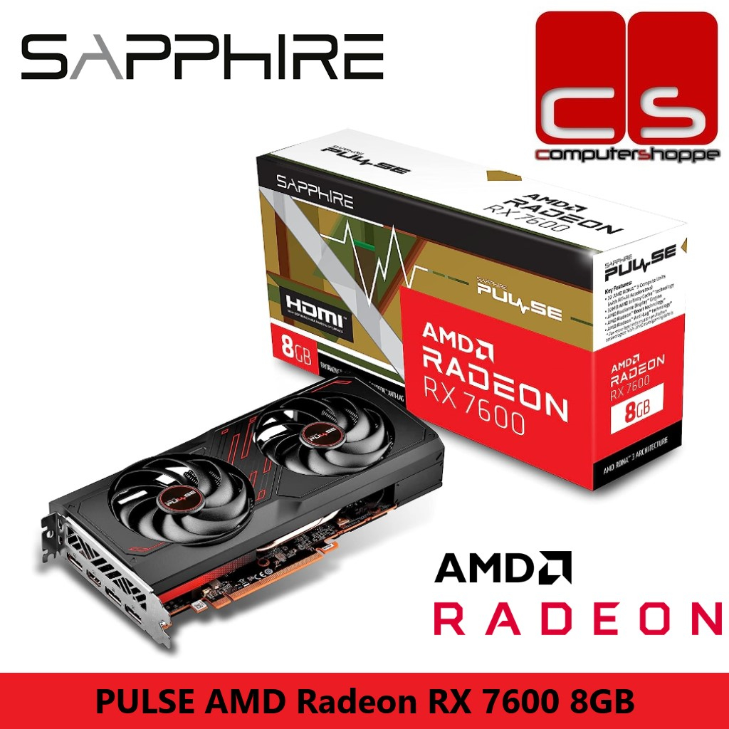 Sapphire PULSE AMD Radeon RX 7600 Gaming OC 8GB GDDR6 | Shopee