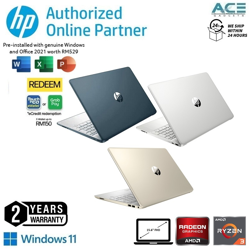 Hp 15s Eq2195au 15s Eq2196au 15s Eq2197au 156 Fhd Laptop Ryzen 3 5300u8gb Ddr4512gb 2651