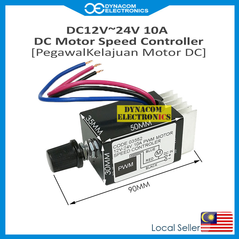 DC12V-24V MAX 10A PWM Motor Speed Controller With Turn ON Switch ...