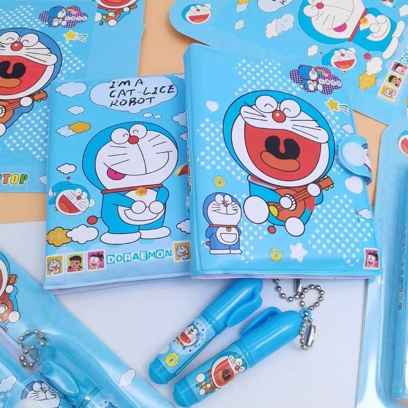 [Mini Noted Book] Doraemon mini notebook set FREE pens Doraemon ...