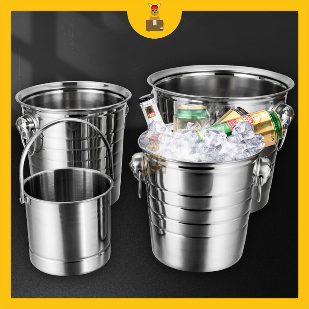 Large Ice Bucket Brushed Silver 'Bar' Christmas Celebration Party ...