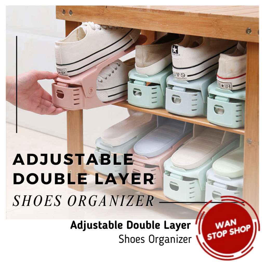 Shoes Rack Adjustable Organizer Double Layer Anti Slip Shoes Holder ...