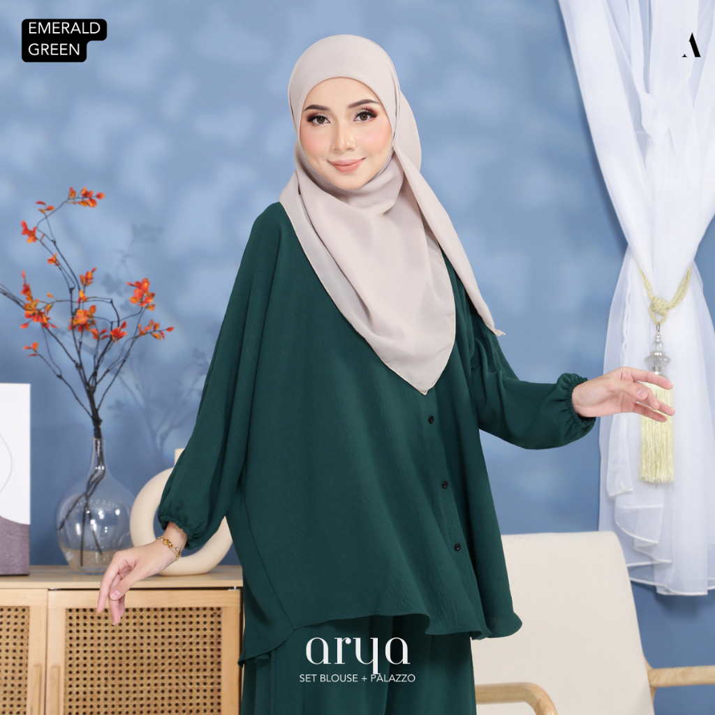 ALAYNA - Set Blouse Plain Labuh + Palazzo (Kain Cey) | Shopee Malaysia