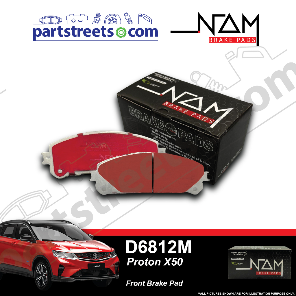 NAM Front Brake Pad - Proton X50 - D6812M (1set) | Shopee Malaysia