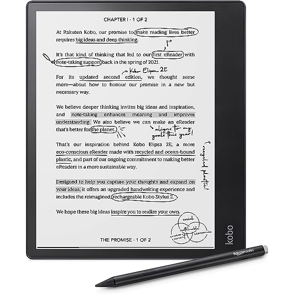 Rakuten Kobo Elipsa 2E N605KUBKKBU eReader Included Kobo Stylus 2