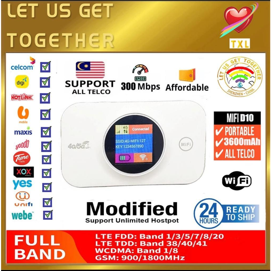 100 Original Huawei D10 OEM unlimited 300mbps *** Mod Modem