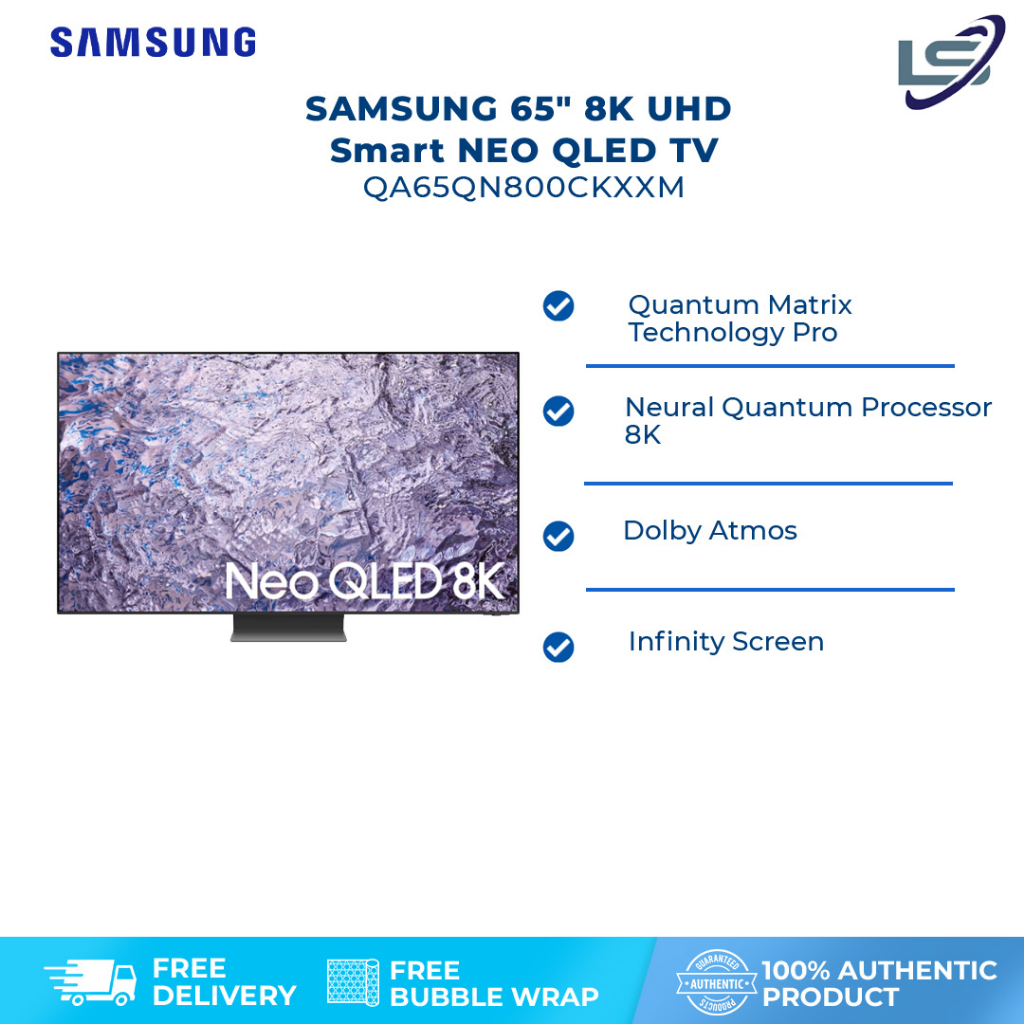 Samsung 65 8k Uhd Smart Neo Qled Tv Qa65qn800ckxxm Anti Reflection Dolby Atmos Smart Hub 7085