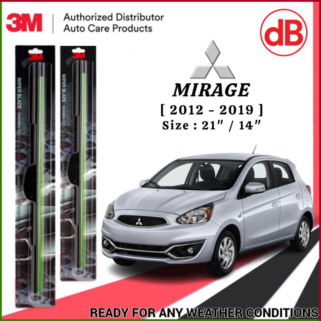 GOOD RAIN 3-Piece Wiper Blade Set – Fits Mitsubishi Mirage / Space Star (Rear + Front)