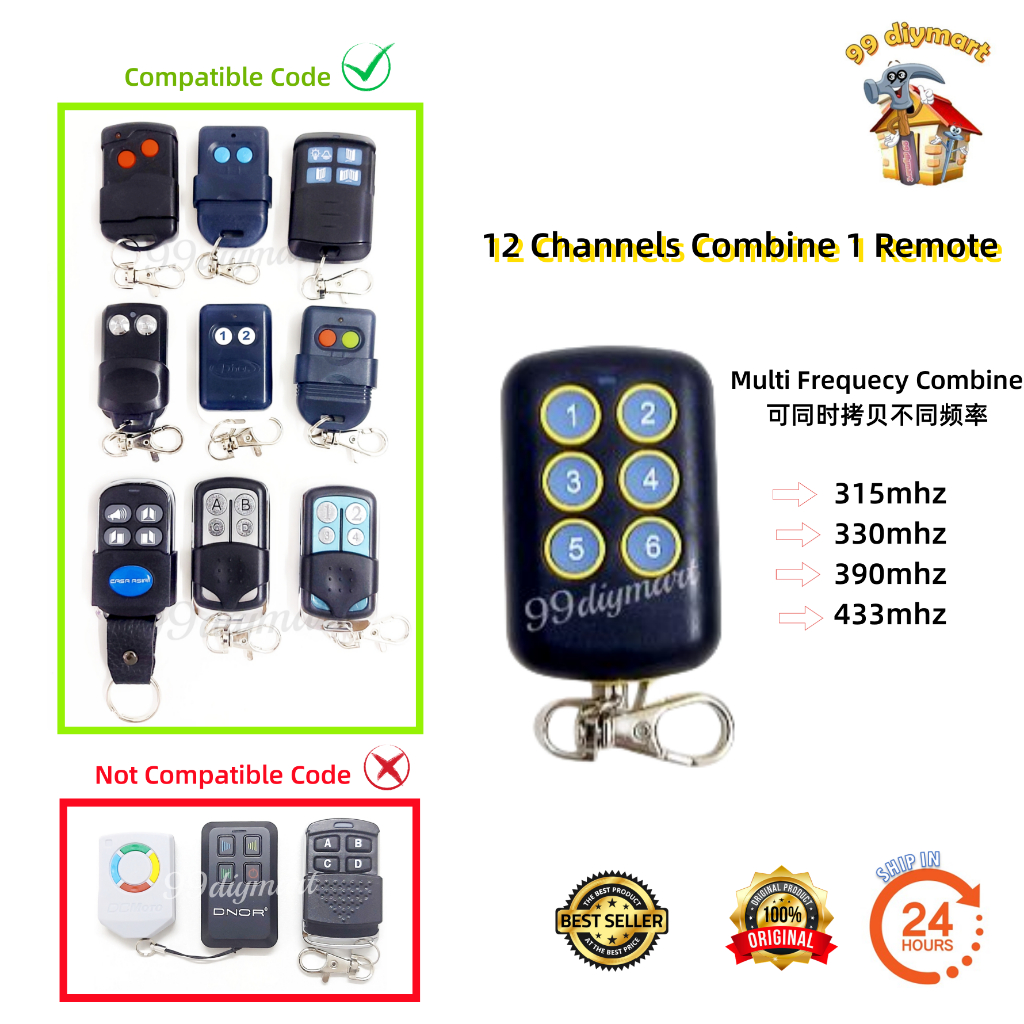 Multiple Remote 12 Button Auto Gate All Frequency Clone Copy Remote ...
