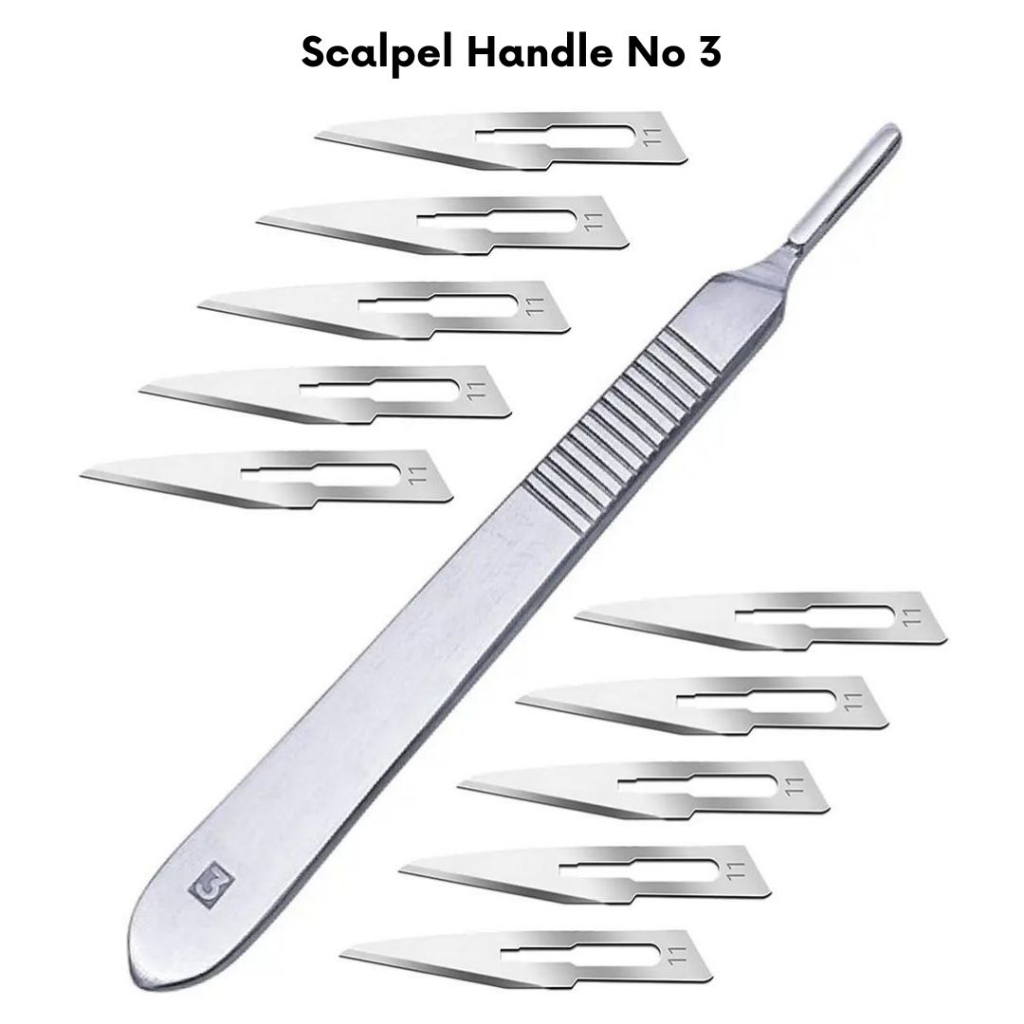 Surgical Grade Stainless Steel Blades Scalpel Handle No. 3 Pack of 10 ...