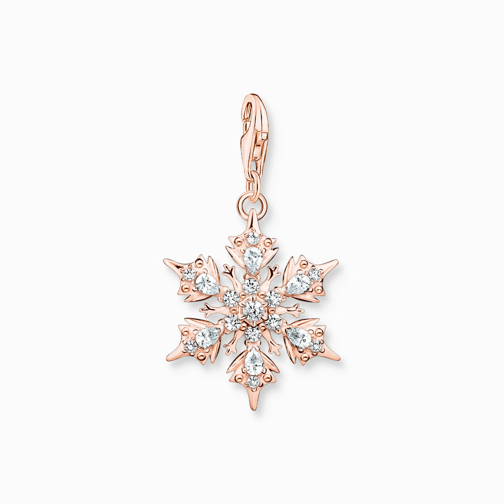 Pandora rose gold snowflake charm hot sale