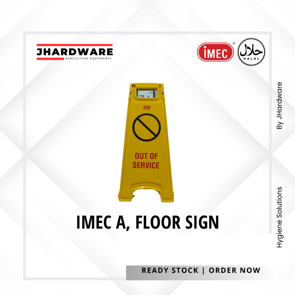 Restroom Closed Industrial Floor Signage, IMEC A Floor Sign, 25"(Yellow