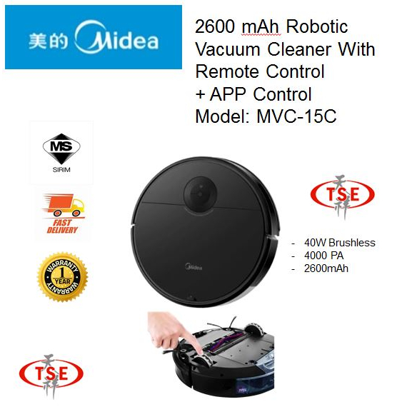 Midea ( MVC15C ) 2600mAh Robotic Vacuum Cleaner With Remote Control