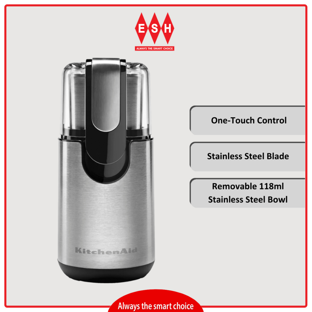 KitchenAid 170W 15 Grind Settings Coffee Grinder Onyx Black