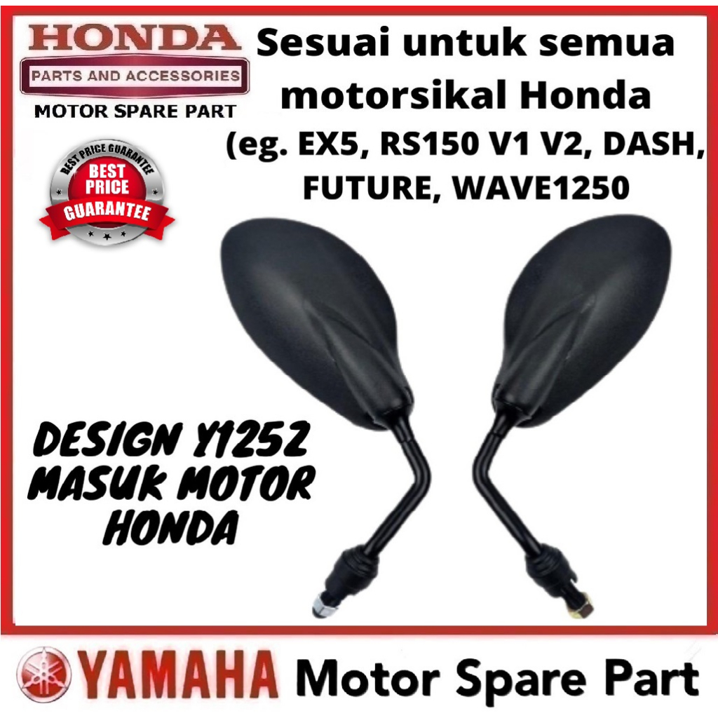 SIDE MIRROR Y125Z MASUK MOTOR HONDA EX5 0 DREAM RS150 v1 v2 WAVE100 110