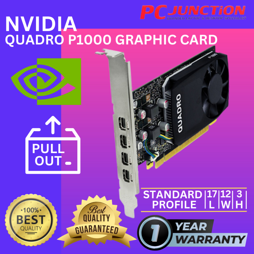 NVIDIA QUADRO P1000 PROFESSIONAL (VCQP1000-PB) (POP1J) (R27V4)GRAPHIC ...