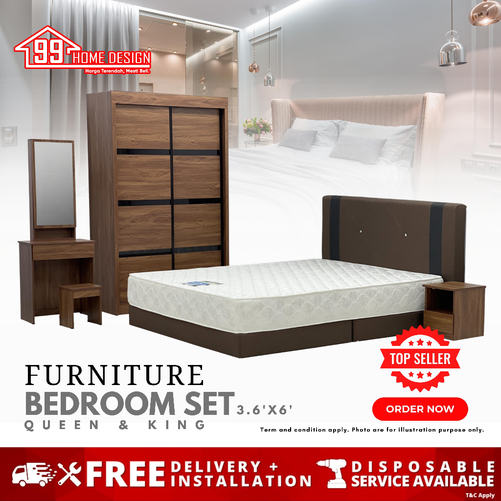 99 HOME BRS922 (3.5' X 6') BEDROOM SET FURNITURE AND SLIDING