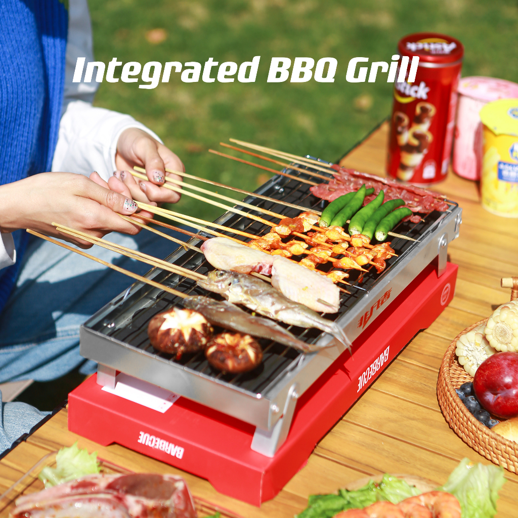 Disposable BBQ Grill Set for Indoor / Outdoor Barbeque Stove Grill Set