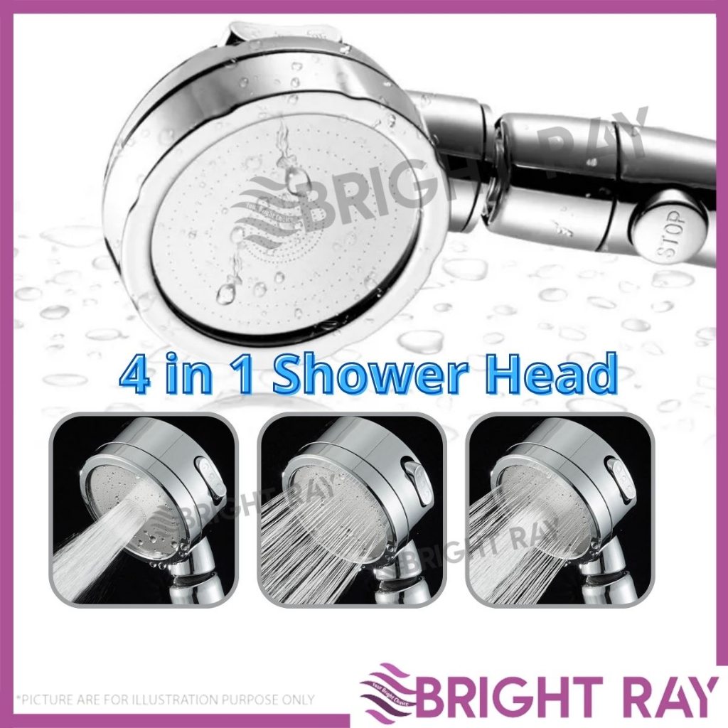 4IN1 High Pressure Shower Head for Low Water Pressure Handheld Bidet