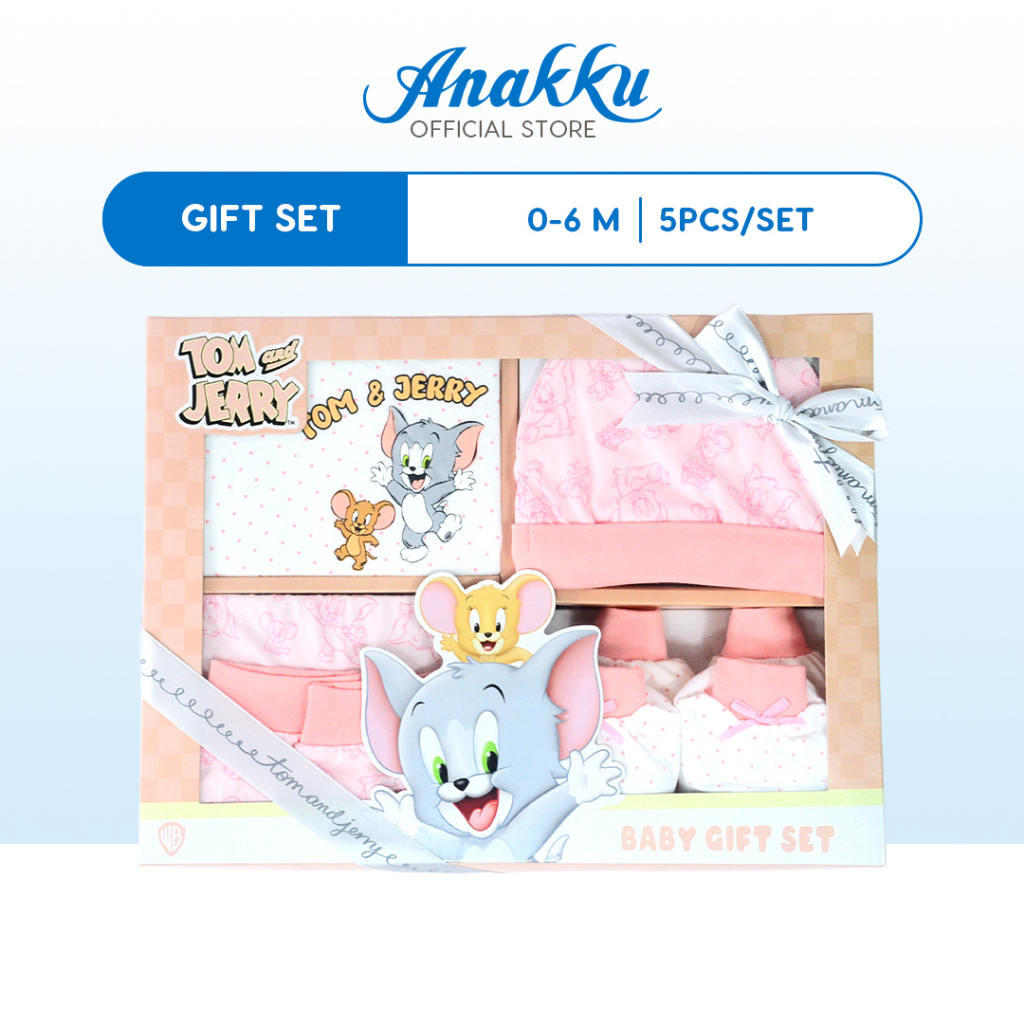Anakku Newborn Baby Girl Tom & Jerry Gift Set [5pcs/set] [06 Months] 7202651TJ Shopee Malaysia