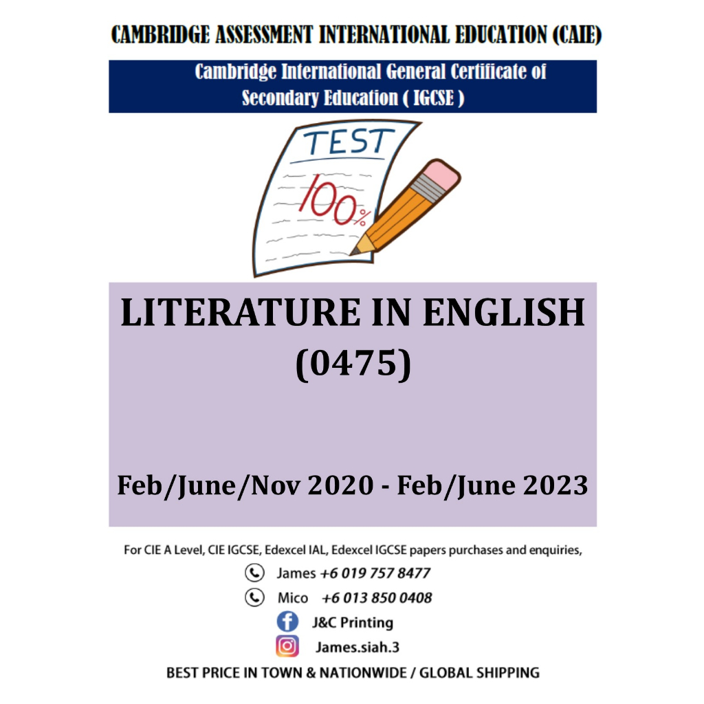 Cambridge Igcse Past Year Papers English-Literature 0475 (P1,2,3,4 ...