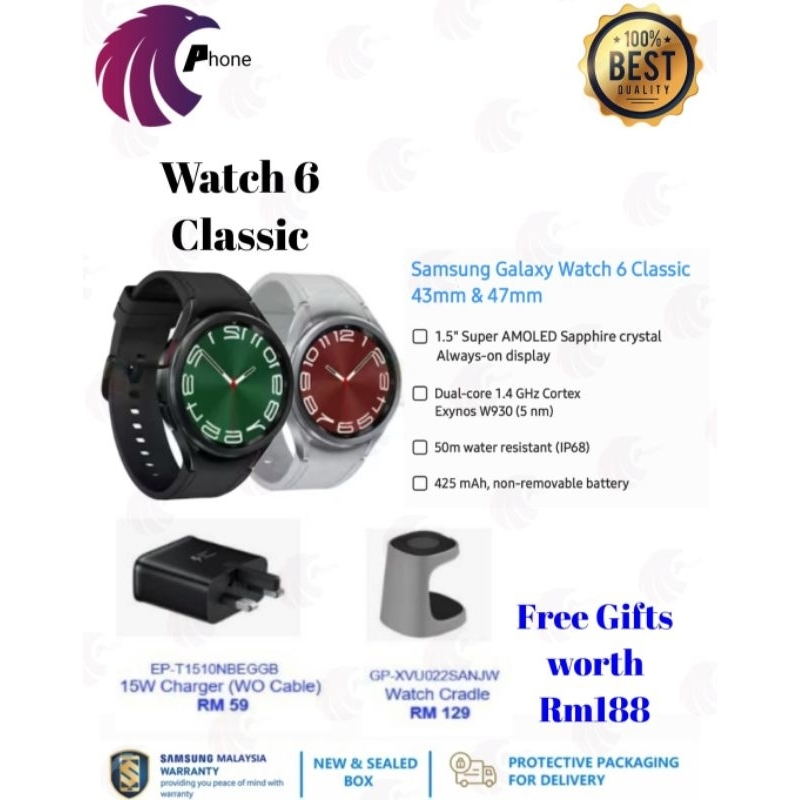Samsung Galaxy Watch 6 Classic 43mm & 47mm with official Samsung