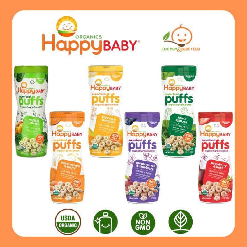 Happy baby hot sale organic puffs