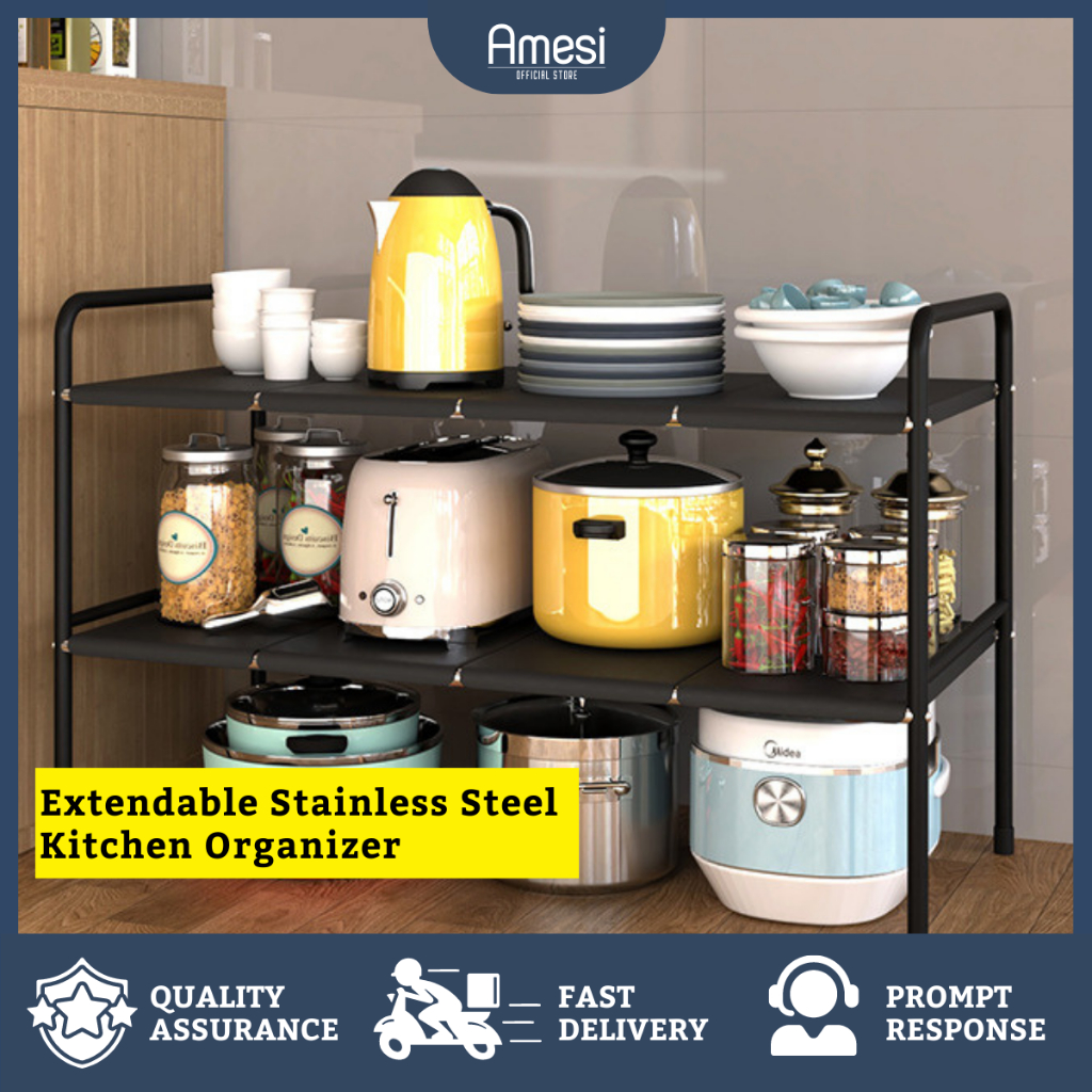 Extendable Stainless Steel Kitchen Organizer Expandable Under Sink ...