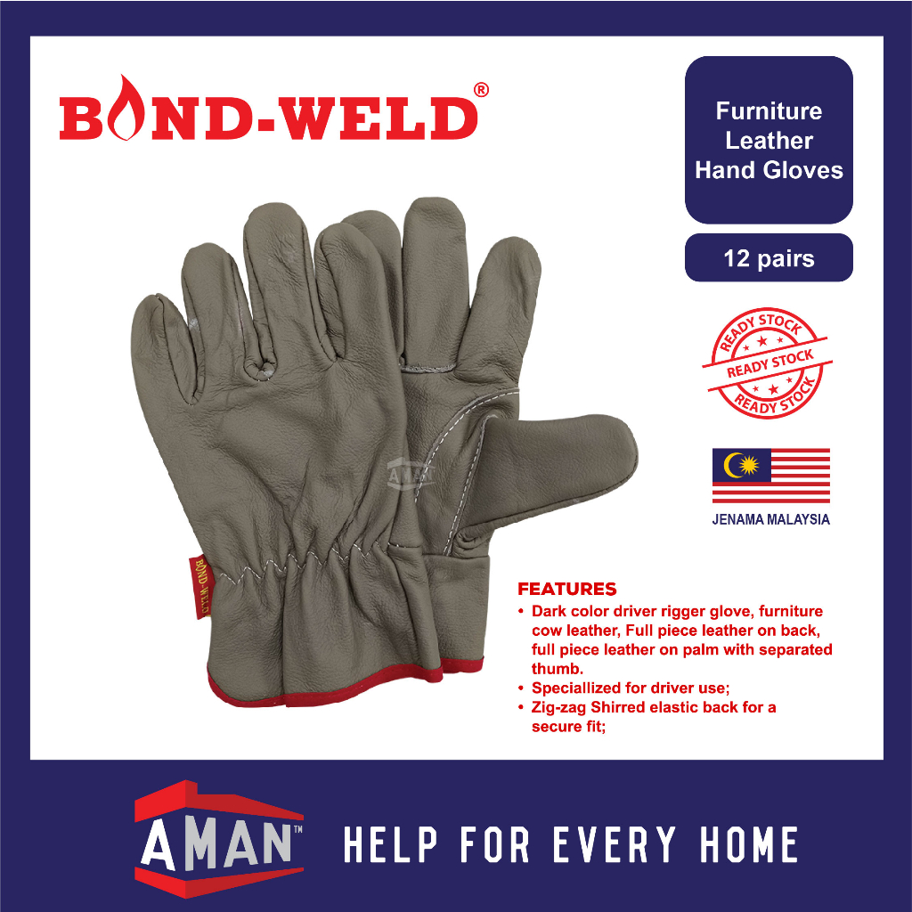 BOND WELD Welding Gloves Heavy Duty Welding Glove Leather Hand Glove