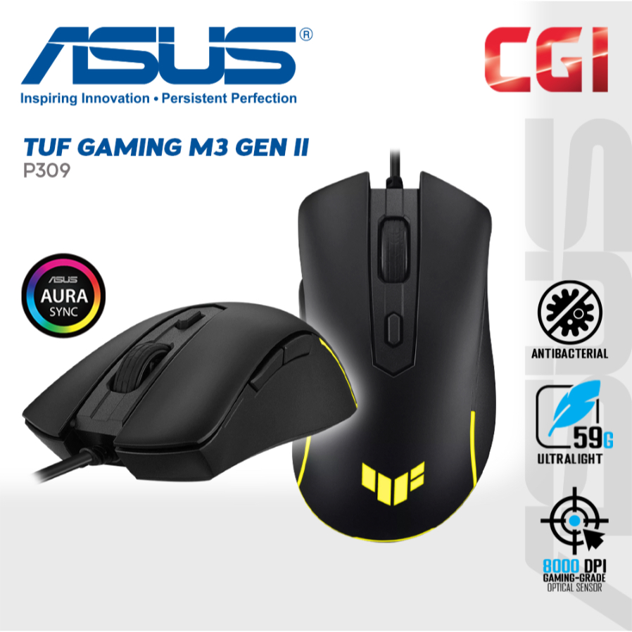 Asus TUF Gaming M3 Gen II P309 8000 DPI Wired Gaming Mouse Shopee Malaysia
