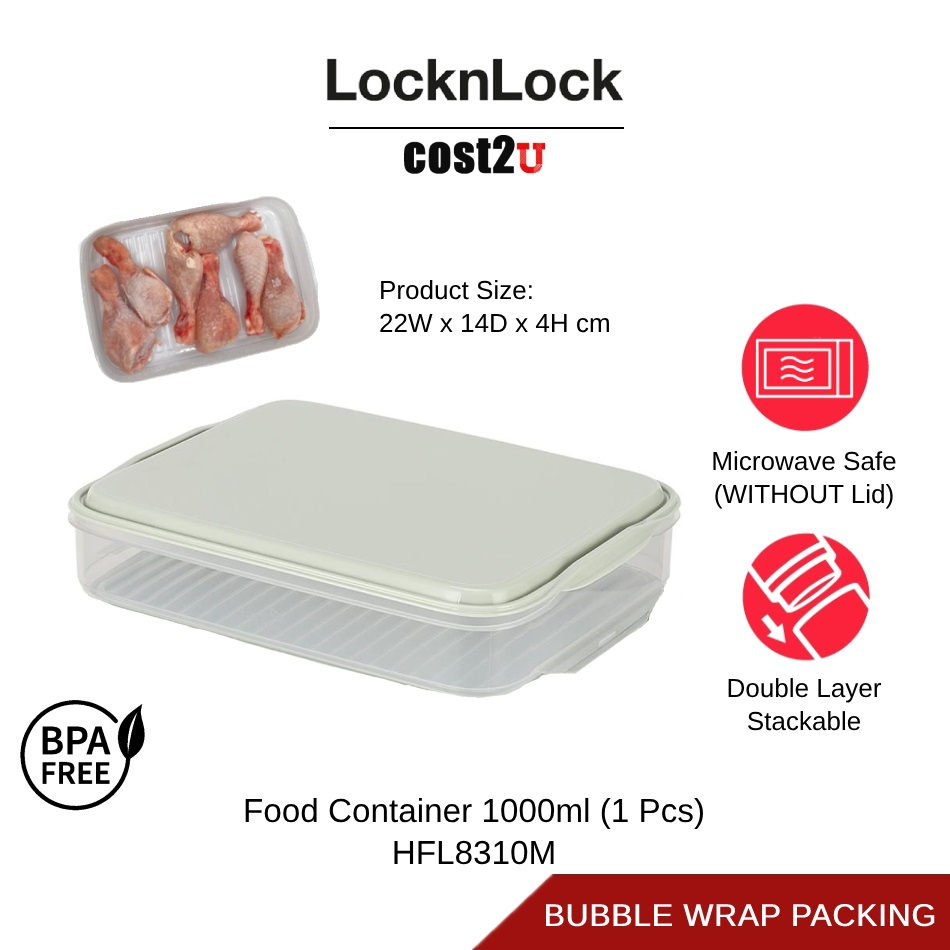 LocknLock Freezer Lock Food Container 1000ml (1 pcs) HFL8310M Microwave ...