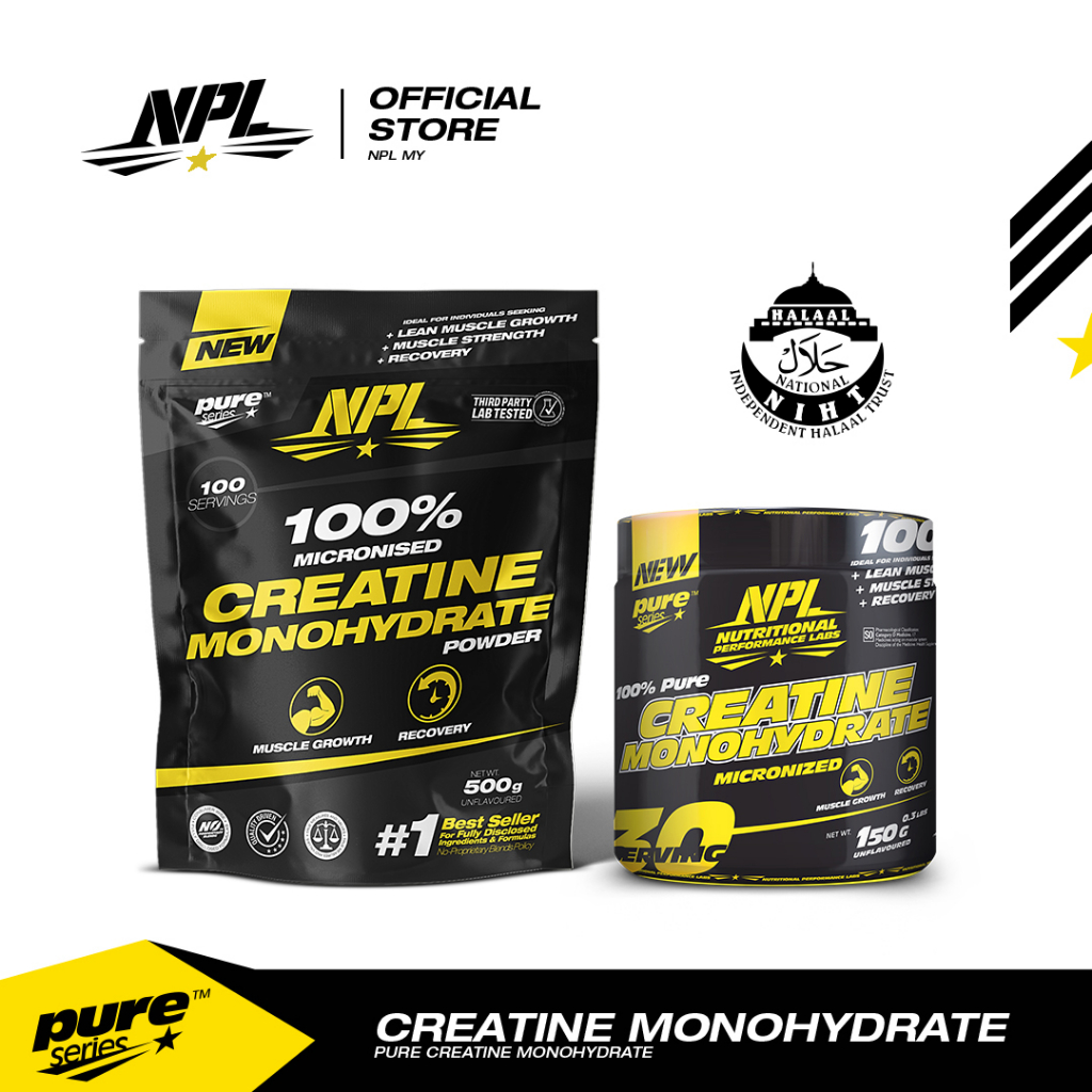 NPL 100 Creatine MonoHydrate (150g/500g) Micronized Water Retention