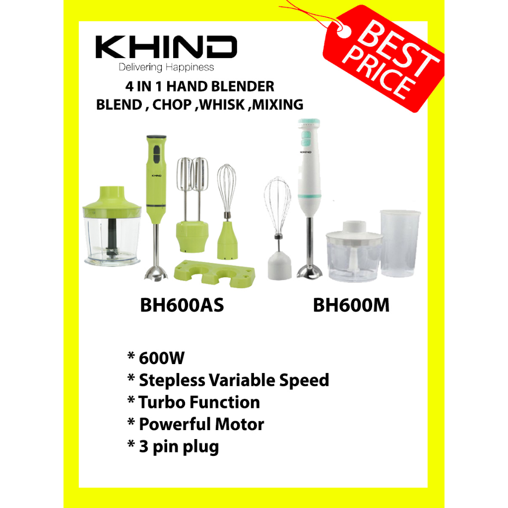 Khind Hand Blender Pengisar Tangan BH600M BH600AS Shopee Malaysia