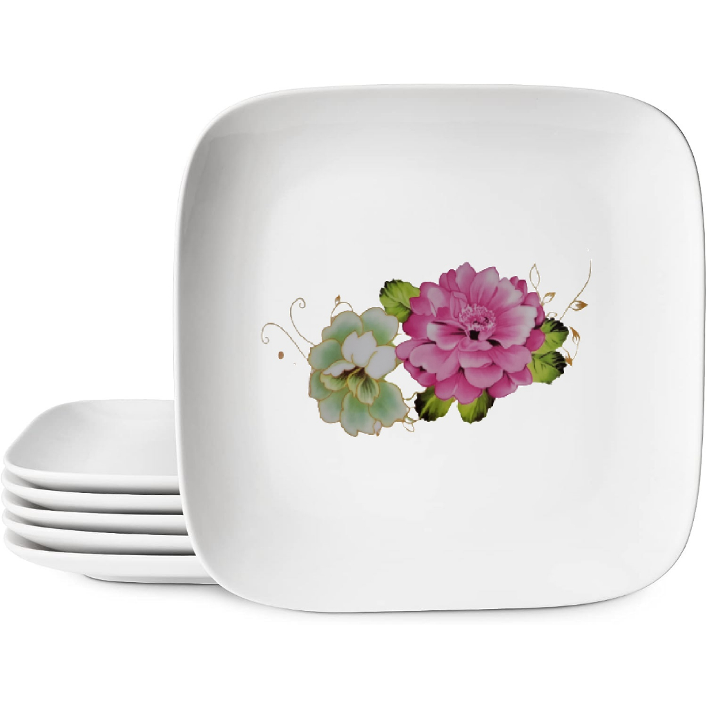Melamine Square Dinner Plate 6pcs inch (24CM) Dinnerware