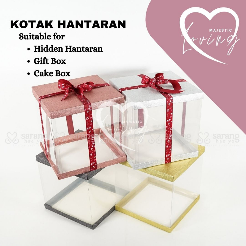 Kotak Hantaran Kahwin Tunang Hidden Box Gift Box Glitter Transparent ...