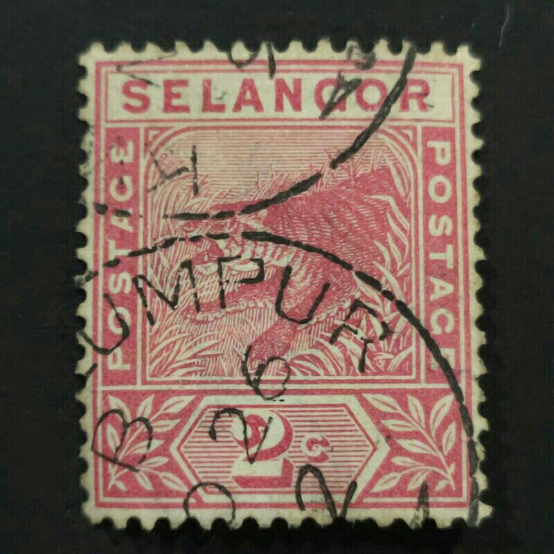 Special Price-1891-1895 Stamp Selangor-Unique Used Stamp-2c rose Tiger ...