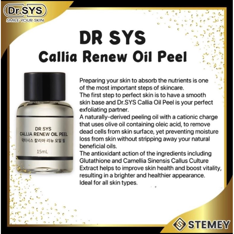 现货🔥Dr Sys Callia Renew Oil Peel (15ML x4) | Shopee Malaysia